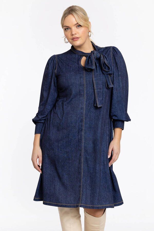 YOEK A-lijn jurk dark blue denim