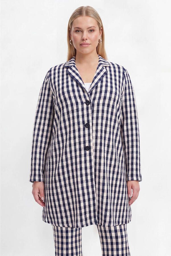 YOEK blazer Plus Size blauw