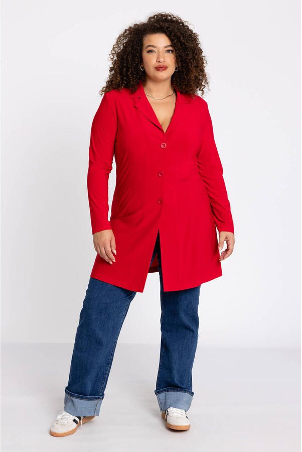 YOEK blazer van travelstof DOLCE rood