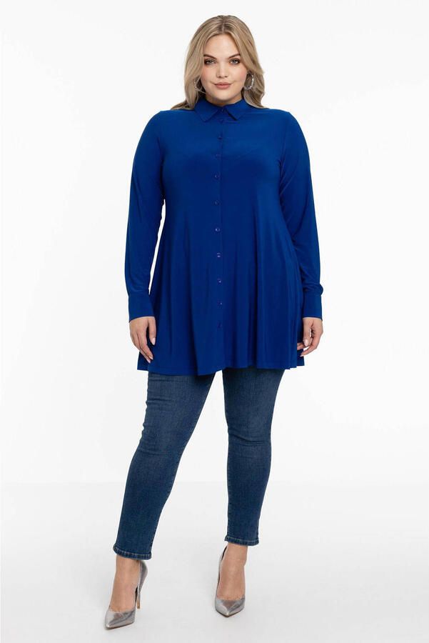 YOEK blouse DOLCE van travelstof blauw - Foto 2