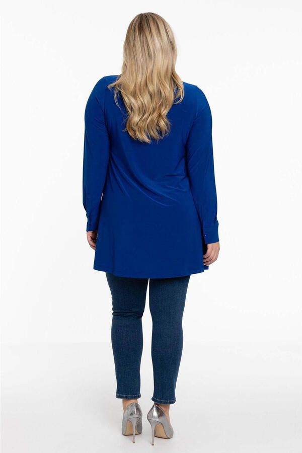 YOEK blouse DOLCE van travelstof blauw - Foto 3