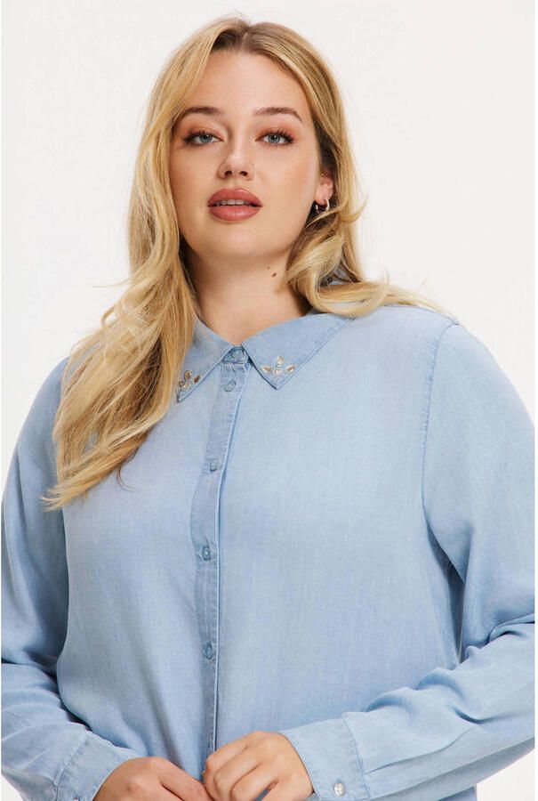YOEK blouse light blue denim