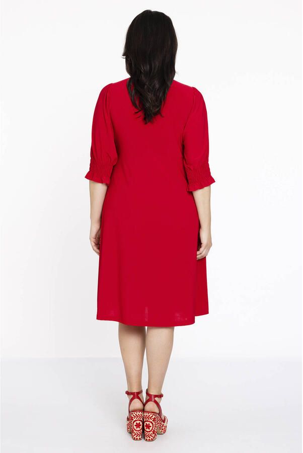 YOEK blousejurk DOLCE van travelstof rood