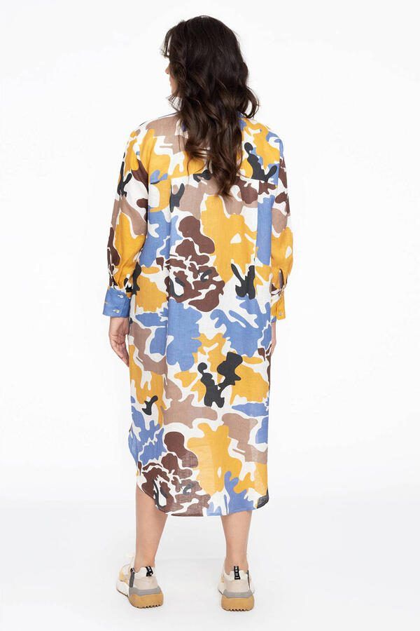YOEK blousejurk met all over print wit oker blauw - Foto 2