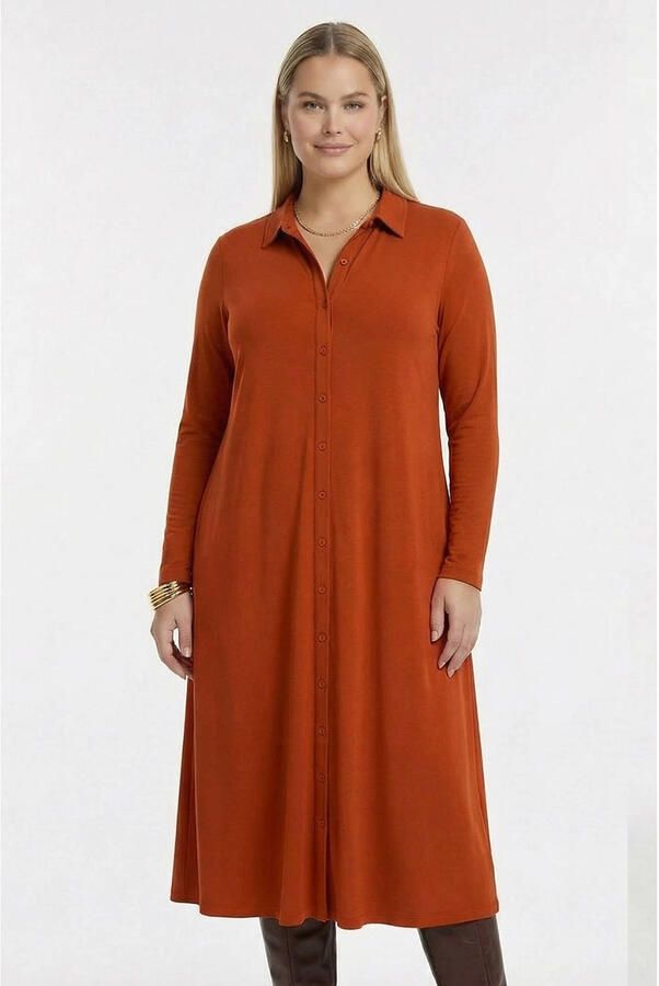 YOEK blousejurk roodbruin