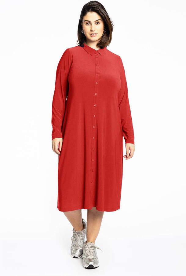 YOEK blousejurk van travelstof DOLCE rood
