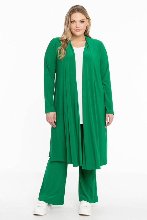 YOEK bootcut broek van travelstof DOLCE groen