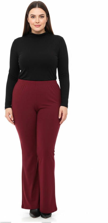 YOEK bootcut high waist flared broek donkerrood