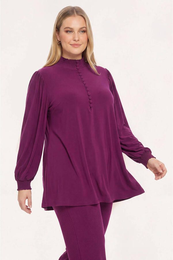 YOEK broek Plus Size paars