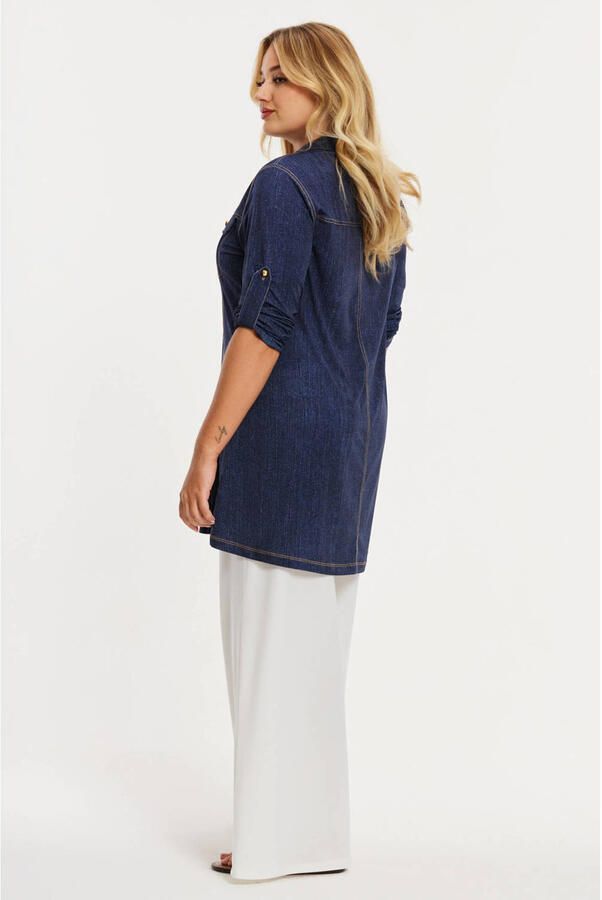YOEK denim blouse dark blue denim - Foto 2