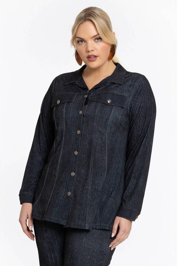 YOEK denim blouse zwart