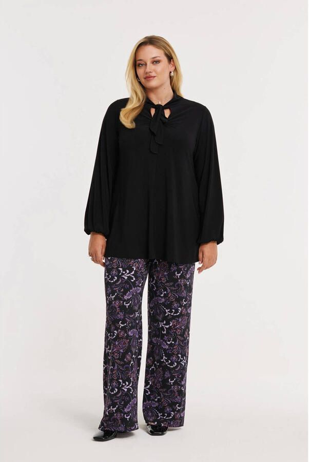 YOEK denim wide leg high waist broek paars - Foto 2