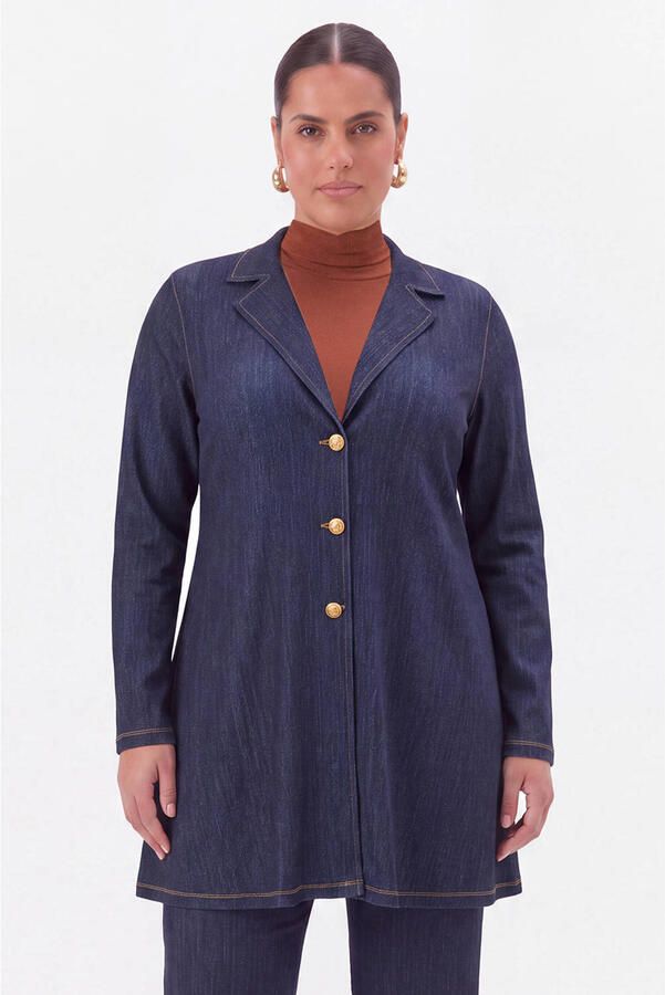 YOEK dolce blazer Plus Size dark blue denim