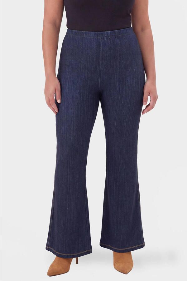 YOEK Dolce flared broek Plus Size -- dark blue denim