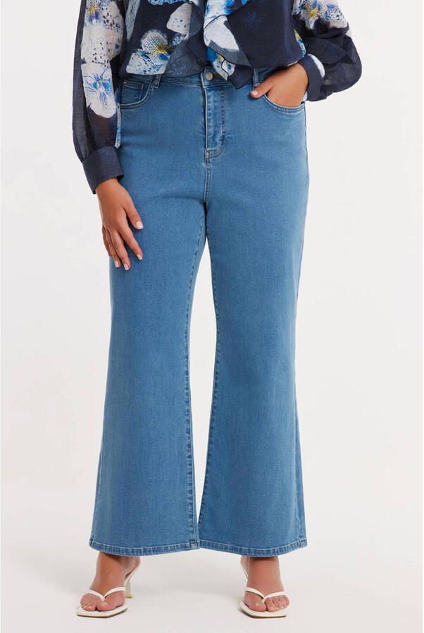 YOEK gebloemde blouse blauw