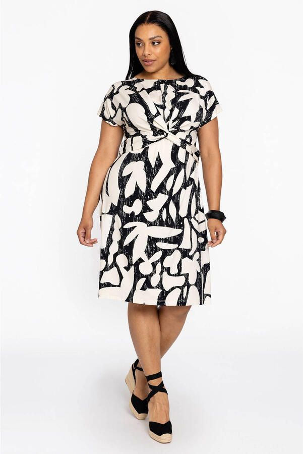 YOEK gebloemde jurk Plus Size ecru - Foto 3