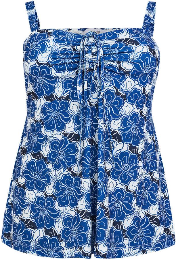 YOEK gebloemde top blauw - Foto 2