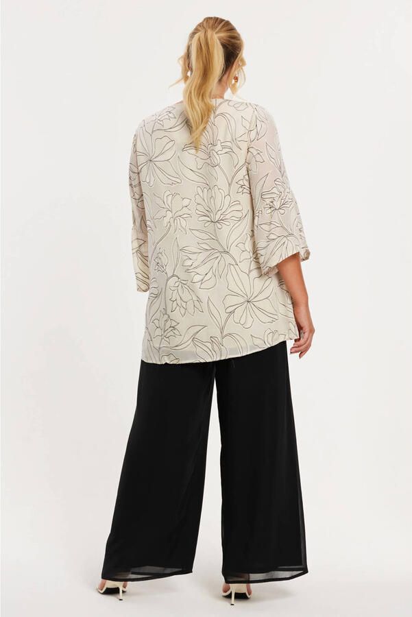 YOEK gebloemde tuniek beige - Foto 3