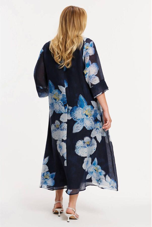 YOEK gebloemde zomerjurk blauw - Foto 2