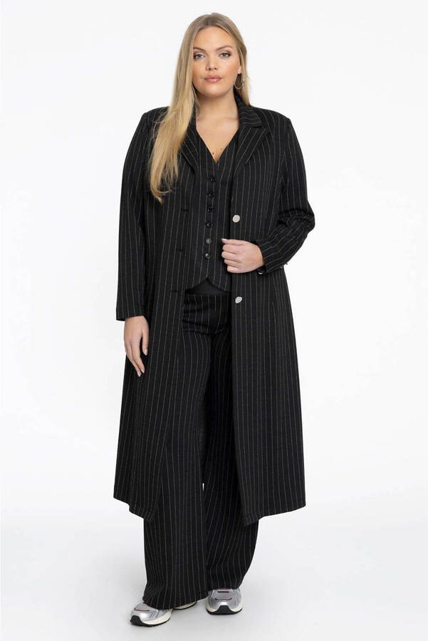 YOEK gestreepte loose fit broek zwart - Foto 2