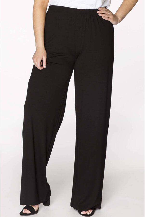 YOEK high waist bootcut fit broek van travelstof DOLCE zwart - Foto 2