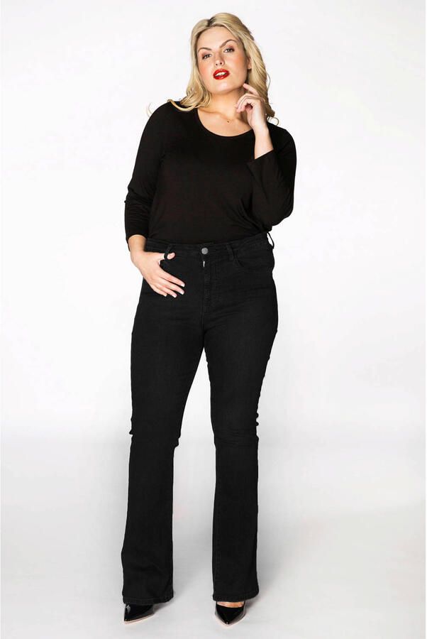 YOEK high waist flared jeans zwart