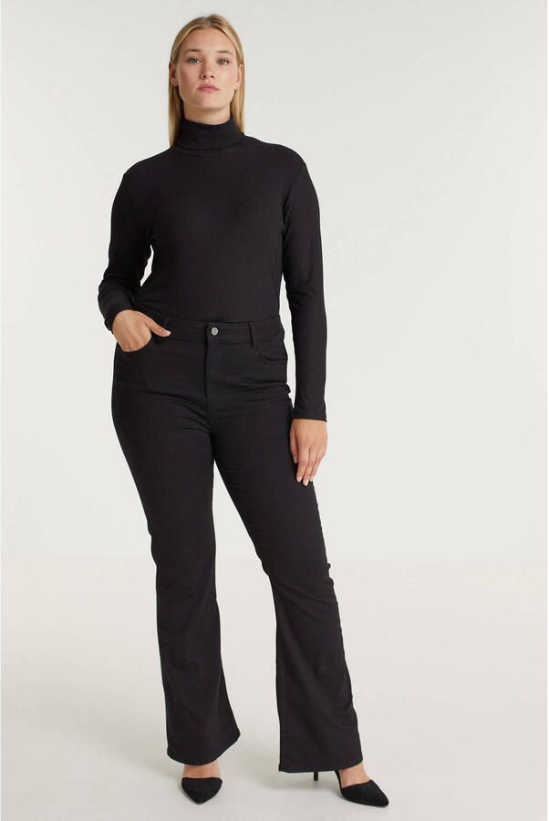 YOEK high waist flared jeans zwart - Foto 3