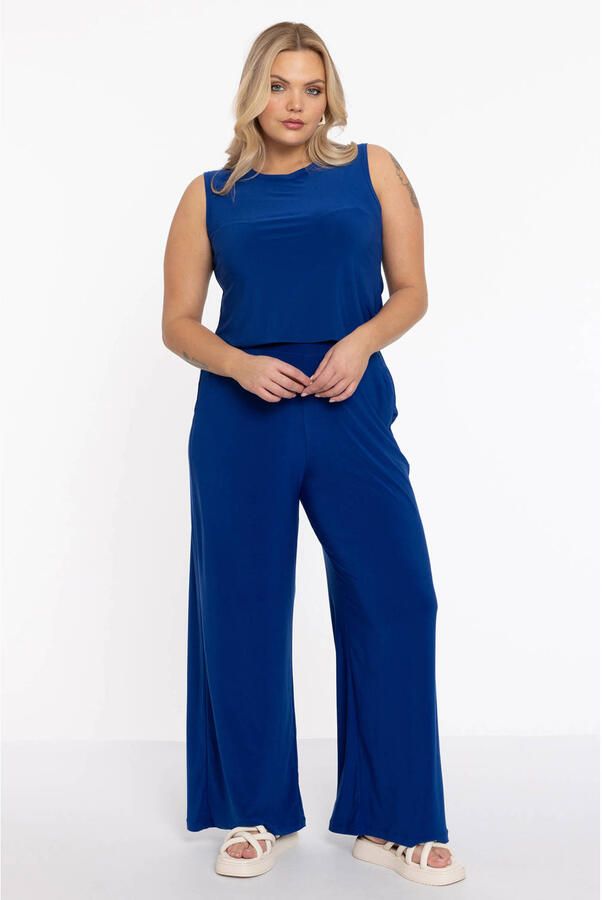YOEK high waist broek donkerblauw