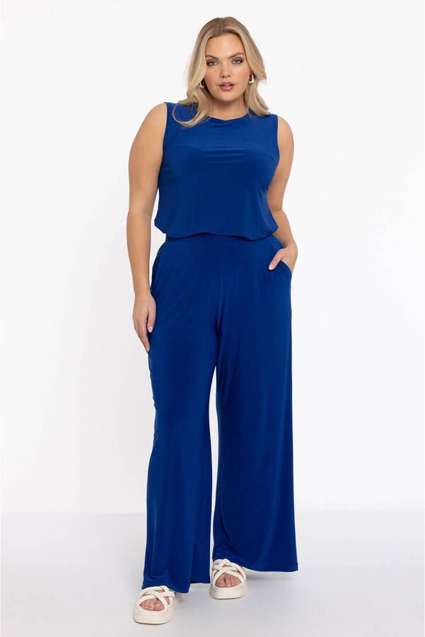 YOEK high waist broek donkerblauw - Foto 3