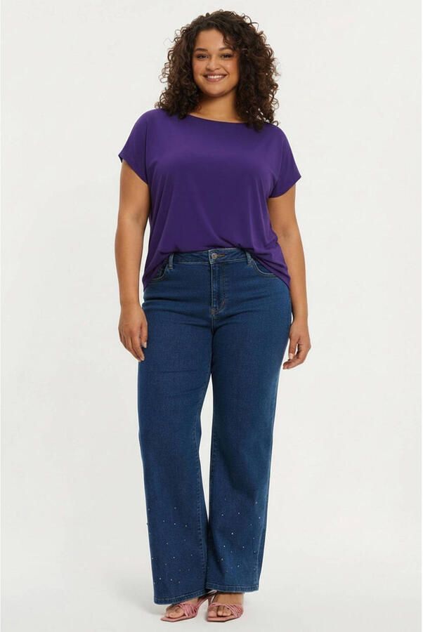 YOEK high waist wide leg jeans medium blue denim - Foto 2