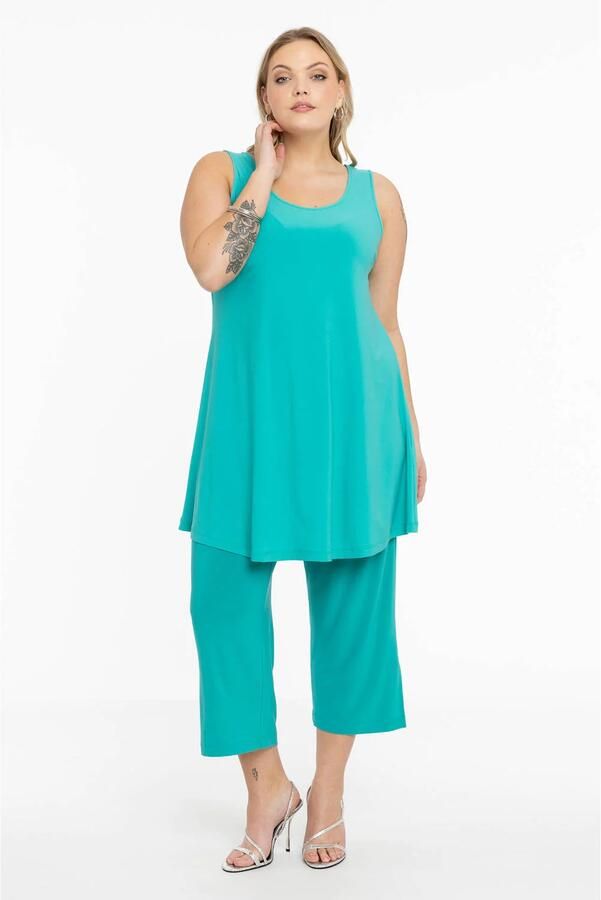 YOEK korte broek Plus Size turkoois