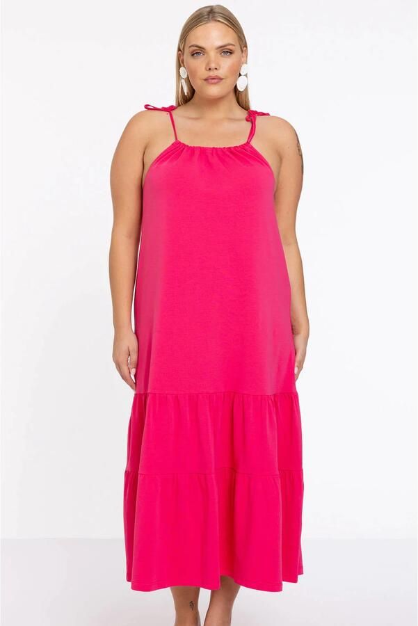 YOEK jurk Plus Size roze
