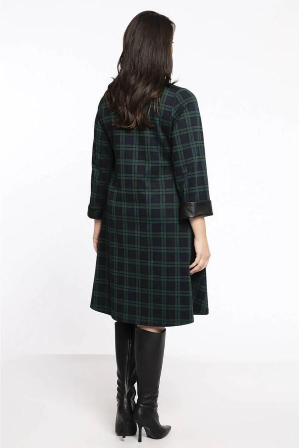 YOEK geruite jurk Plus Size zwart - Foto 2