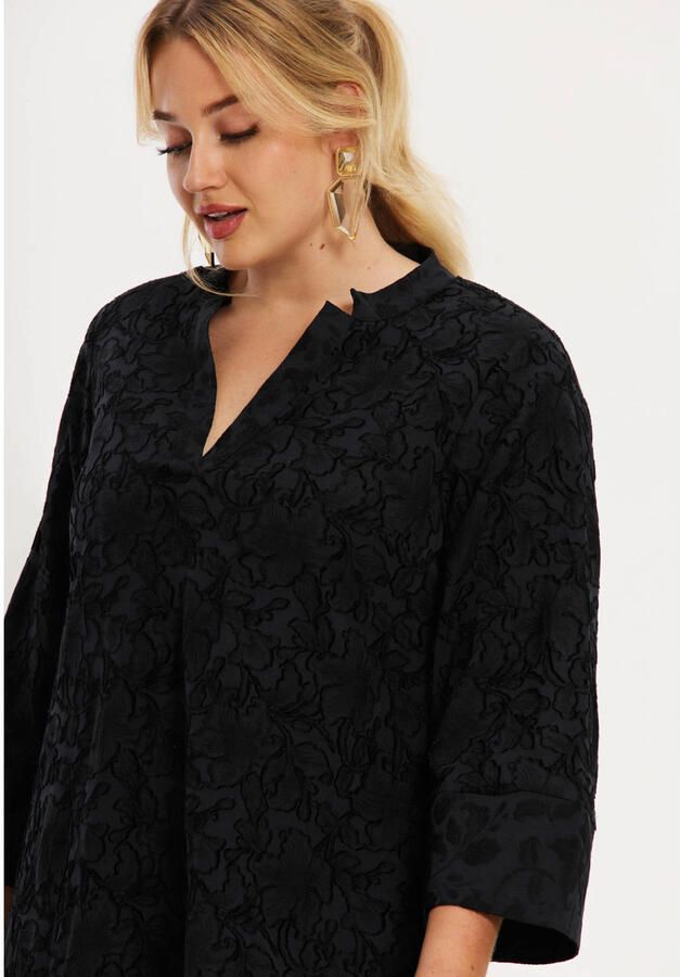 YOEK jacquard midi jurk Plus Size zwart - Foto 2