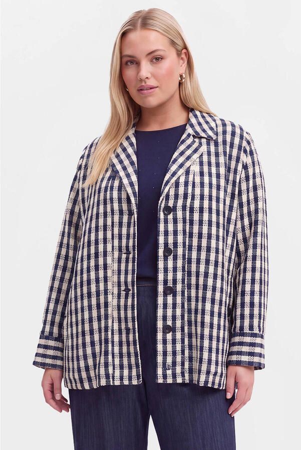 YOEK jas Plus Size blauw