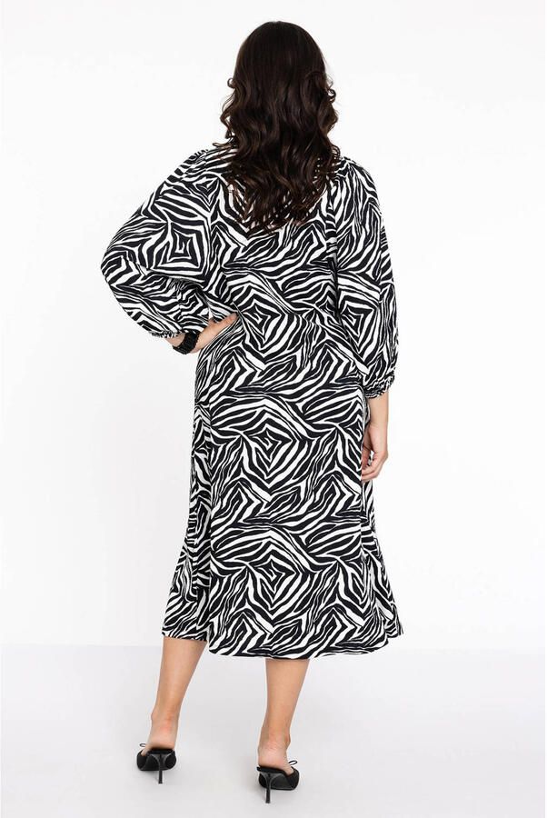 YOEK jurk met zebraprint zwart wit - Foto 2