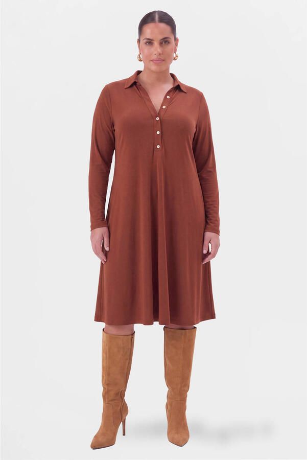 YOEK jurk Plus Size bruin - Foto 2