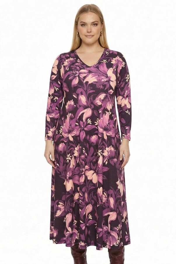 YOEK jurk Plus Size paars
