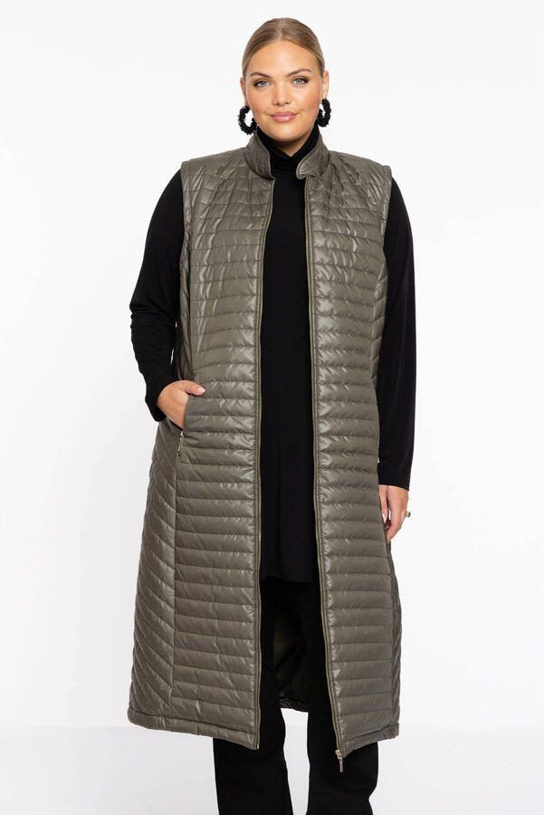 YOEK lange bodywarmer groen