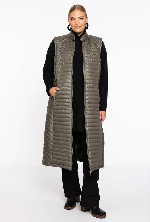 YOEK lange bodywarmer groen - Foto 2