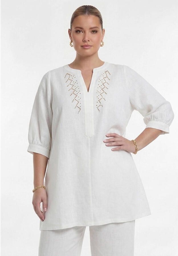 YOEK linnen tuniek Plus Size wit