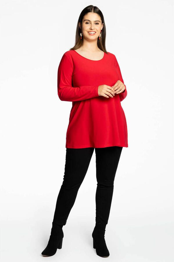 YOEK longsleeve van travelstof DOLCE rood - Foto 2