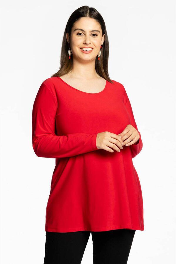 YOEK longsleeve van travelstof DOLCE rood - Foto 2