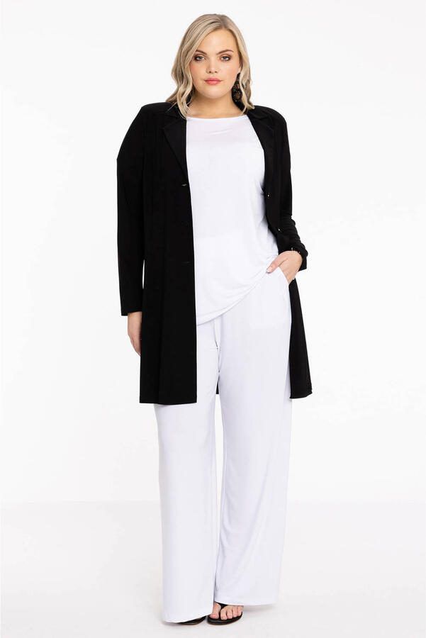 YOEK loose fit broek DOLCE van travelstof wit - Foto 2
