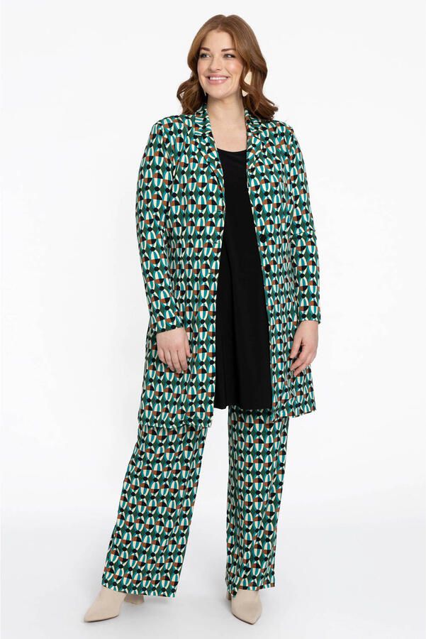 YOEK loose fit broek met all over print groen blauw oranje