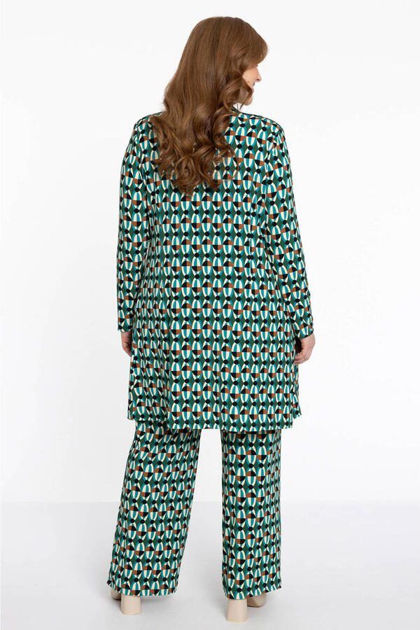 YOEK loose fit broek met all over print groen blauw oranje - Foto 2