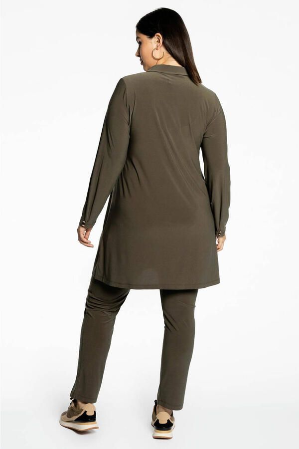 YOEK Loretta's Favourites slim fit broek van travelstof DOLCE donkergroen - Foto 2