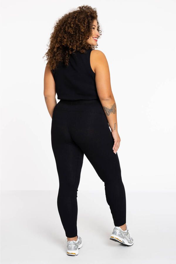 YOEK Lounge aansluitend high waist legging zwart rib gebreid
