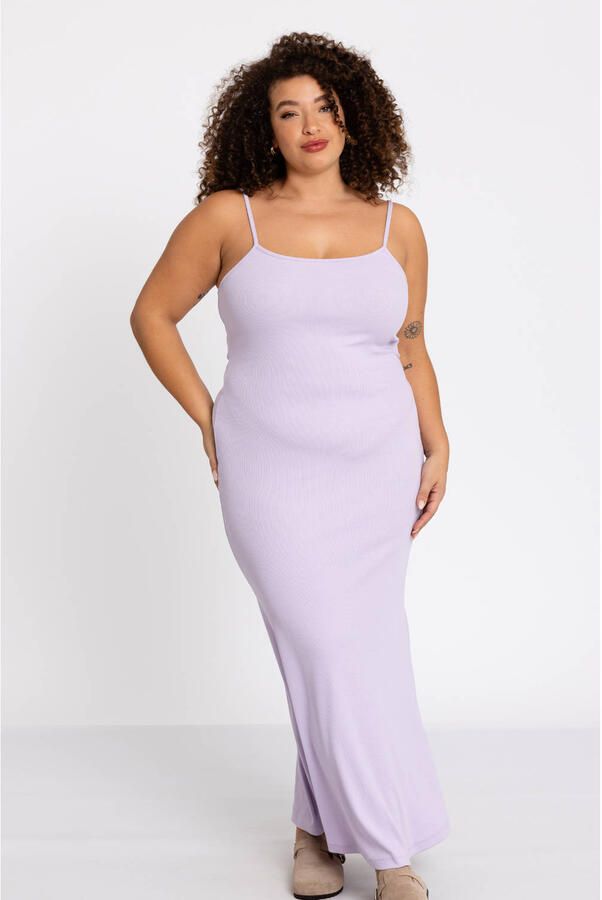 YOEK Lounge bodycon maxi jurk lila