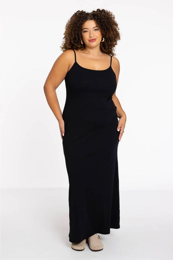 YOEK Lounge bodycon maxi jurk zwart - Foto 2